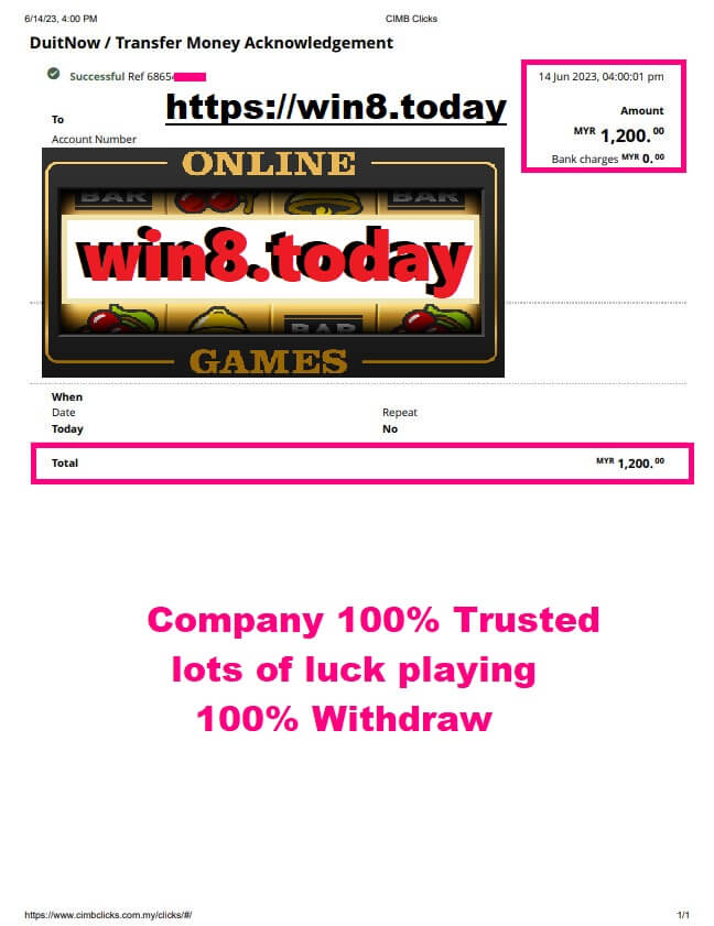 3Win8 Casino massive wins with MYR1,200 back offer